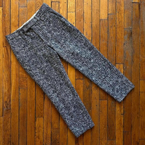 Paul Smith Tweed Women's Navy Blue High Waist Tapered‎ Ankle Crop Pants. - Picture 1 of 6